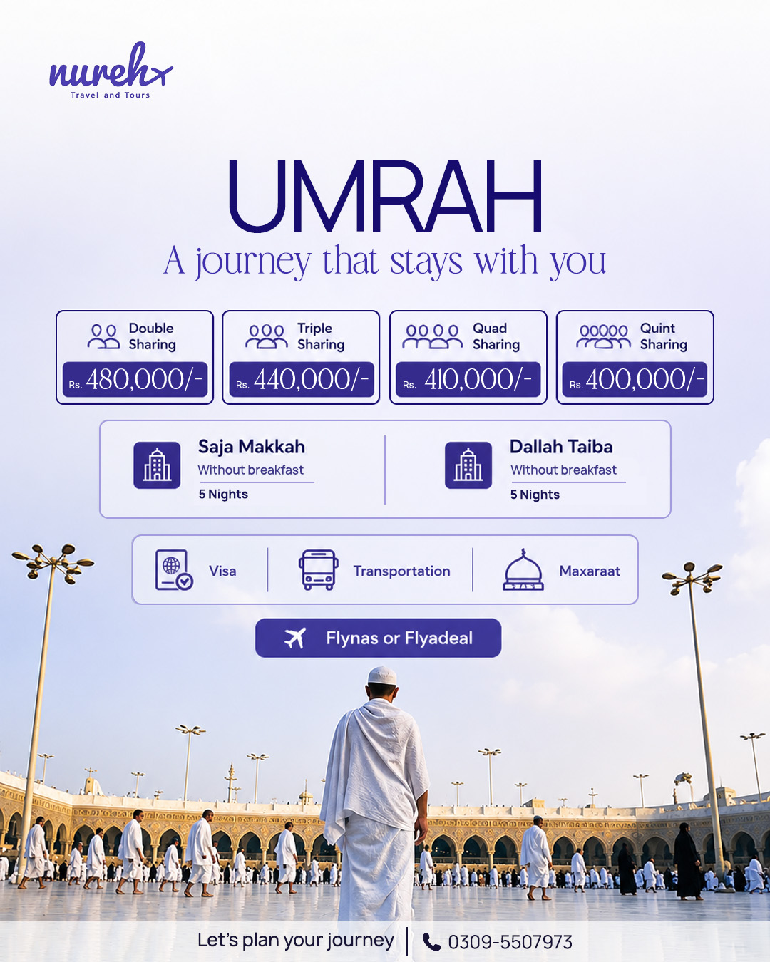 10 Nights · Flynas / Flyadeal Umrah package details